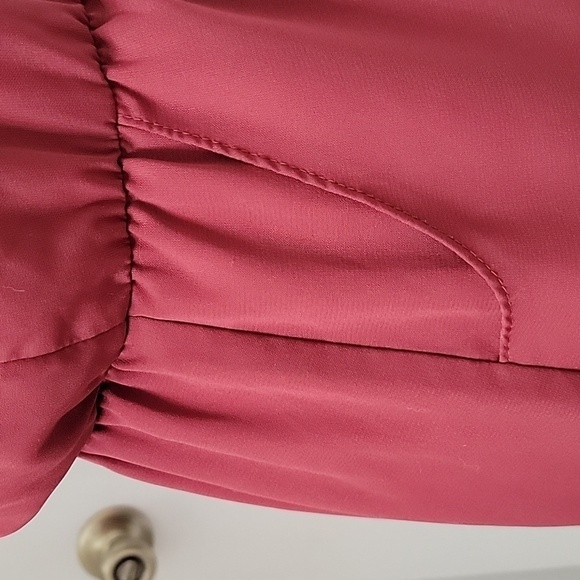 Kaitlyn Size S Burgundy Sleeveless Elastic Waist Deep V-Neck Dress - Picture 5 of 16